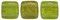 Czechmate 6mm Square Glass Czech Two Hole Tile Bead, Gold Marbled Olivine